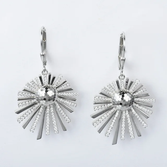 Carline OEM 925 sterling silver jewelry 18k gold plated luxury CNC engraving zircon women custom pendant fine earrings