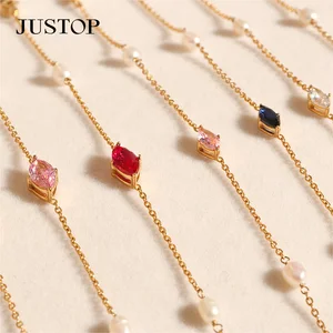 Custom Natural Stone Beaded Bracelet Gold Plated Spiritual Stones Crystals for Healing Trendy Charm Bracelets for Anniversary