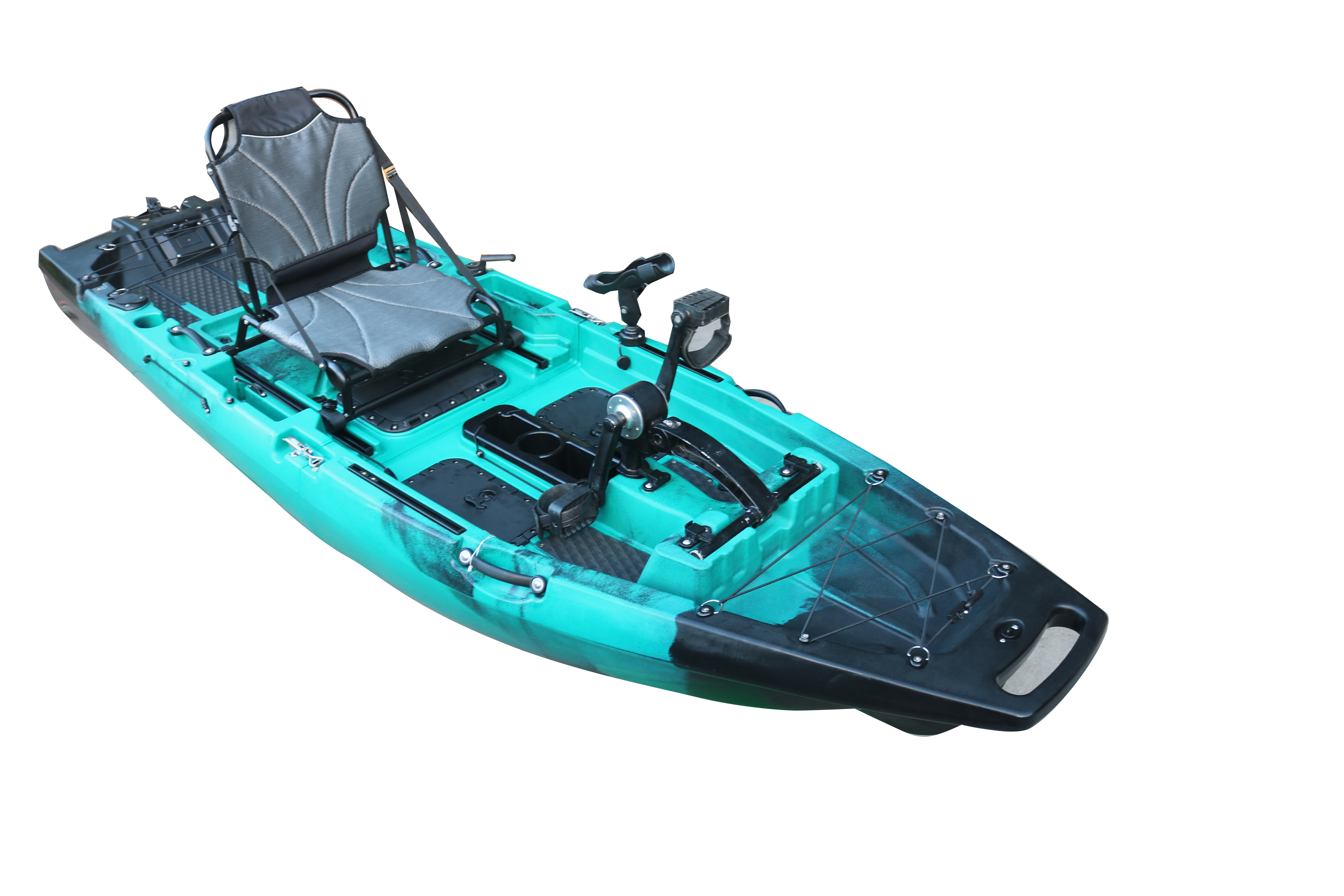 Vicking New Designed 2.96M 1 Person Modular Fishing Kayak with Pedals Detachable Foldable Kayak Electric Kayak Motor 12v VK