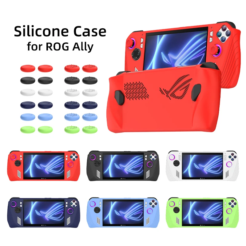 Soft Cover Silicone Protective Case With Rocker Caps for Asus ROG Ally Gaming Handheld Accessories