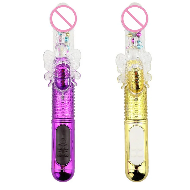 Power Rotating G Spot Stimulate Rotation Anal Vibrator Thrusting Colorful Butterfly Rabbit Vibrator Pearl Vibe