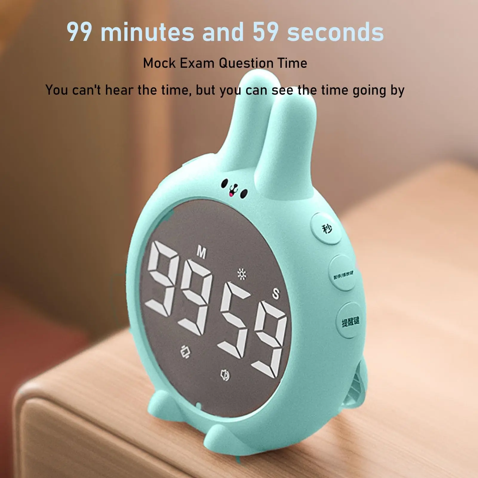Countdown Stopwatch Timer Cute Bunny Classroom Timer Magnetic Back Improved Time Management Skills LCD Kitchen Timer