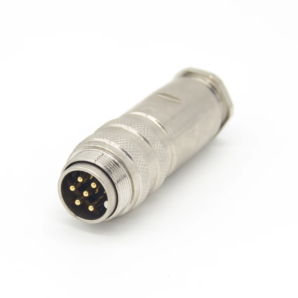 6 Pin Connector Male M16 Circular  Assembled Metal Aviation Plug