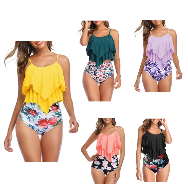 Alibaba.com: OEM Z902/A02154 Women Sexy Swim Suits, High-Waisted, Floral  Print, Quick Dry, and Breathable material. Ideal for summer beachwear with  a flexible MOQ of 3 sets.