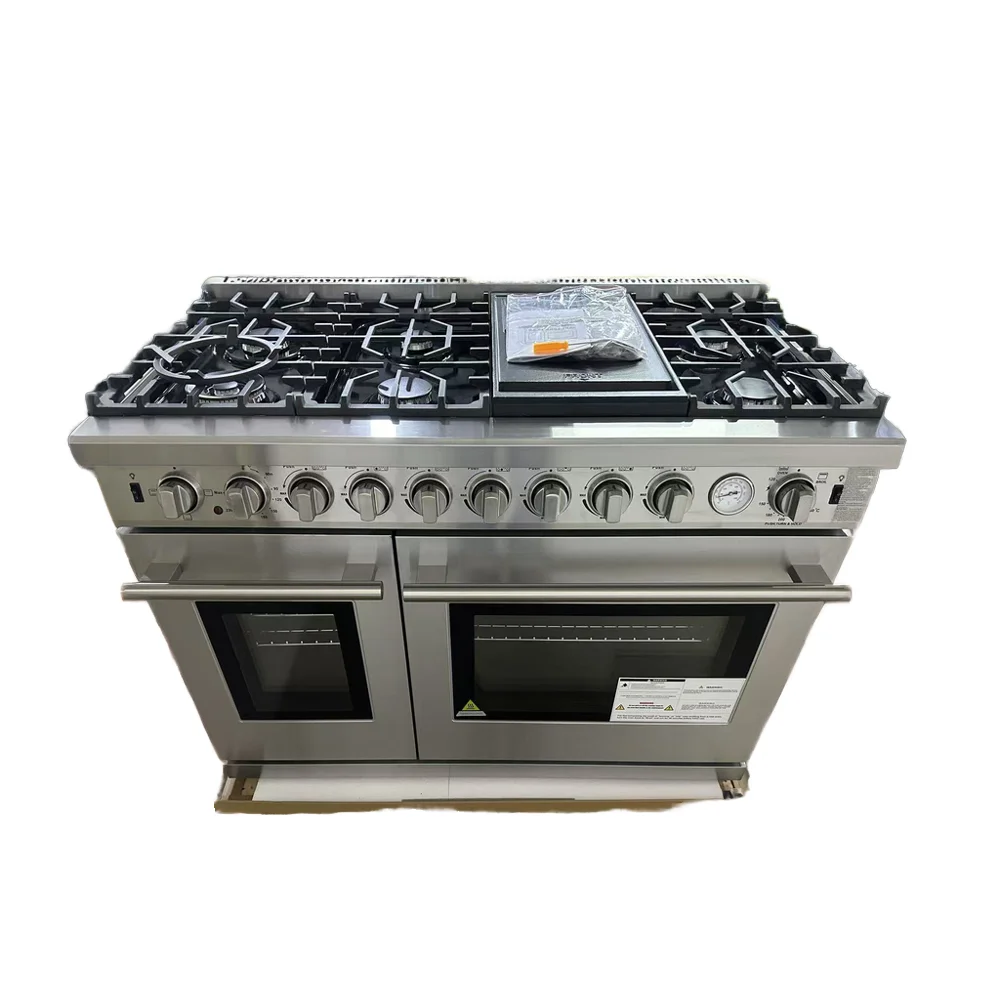 48-Inch Stainless Steel Freestanding Outdoor Cooktop Burner Heads Oven  Electric Right Gas Free Parts Hotels Households