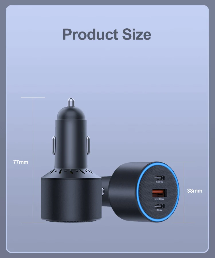 130W Dual-Port Car Phone Charger Fast Charging - Image 6