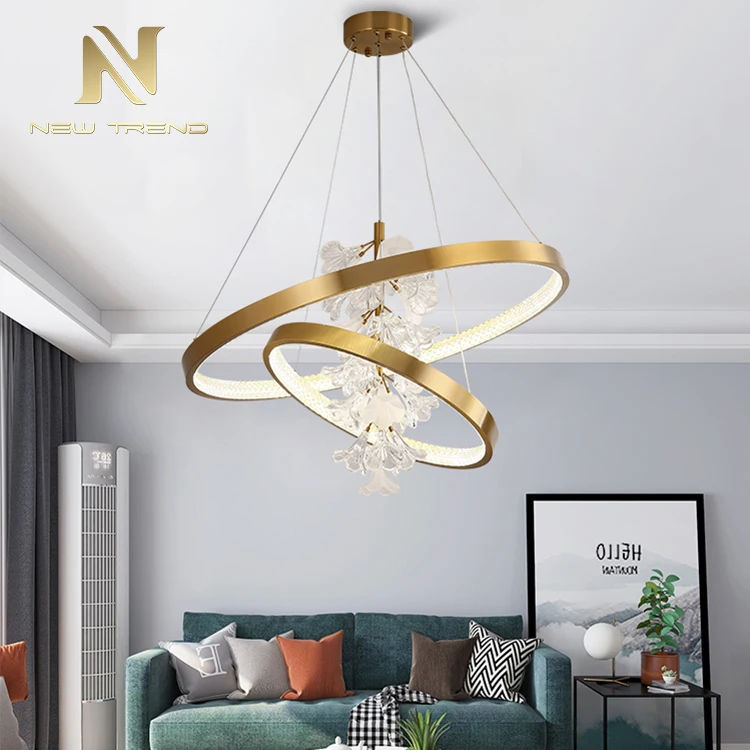 PLT86061 Modern Style Aluminum Iron Glass Indoor Decoration Hotel Livingroom Villa Led Luxury Pendant Light  