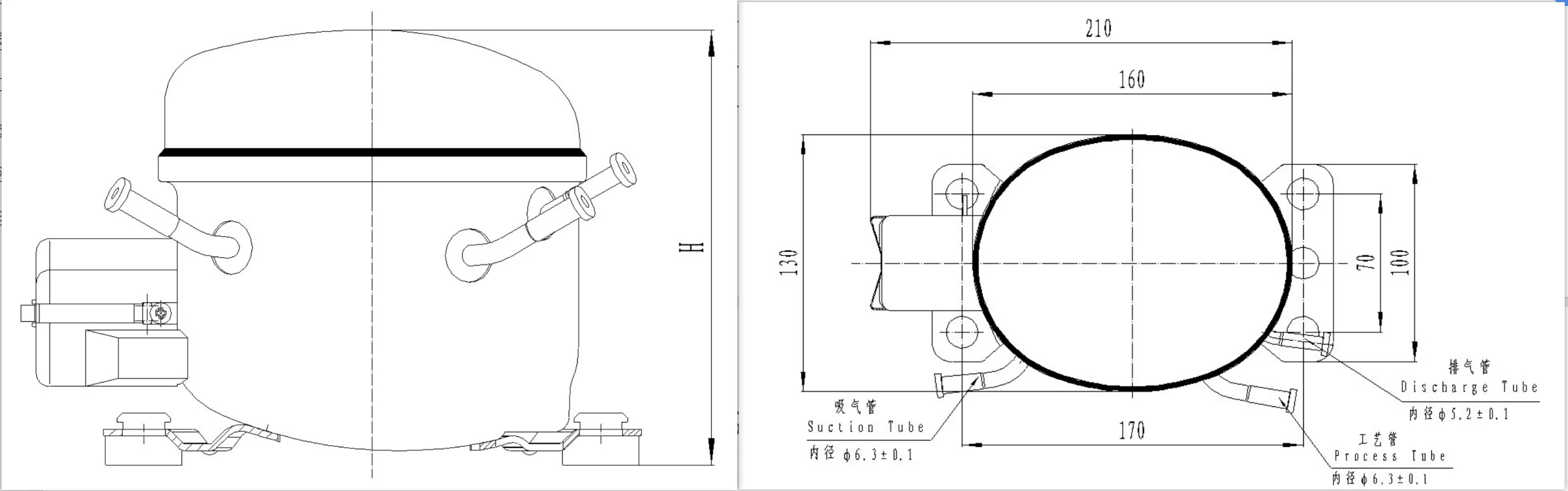 220v50hzrefrigerator Compressor Refrigeration Parts Qd75h R134a Lbp