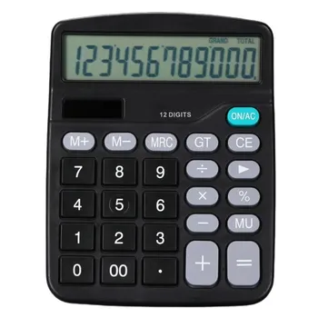 Desktop Calculator 12 Digit with Large LCD Display Solar and Battery Dual Power for Home,Office,School