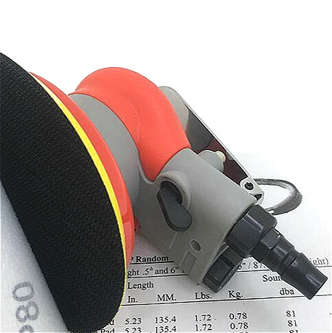 TY71136B низкая вибрация 6 дюймов. Случайная орбитальная воздушная шлифовальная машина H & L с 17 отверстиями Встроенный Регулятор воздуха для регулировки скорости инструмента