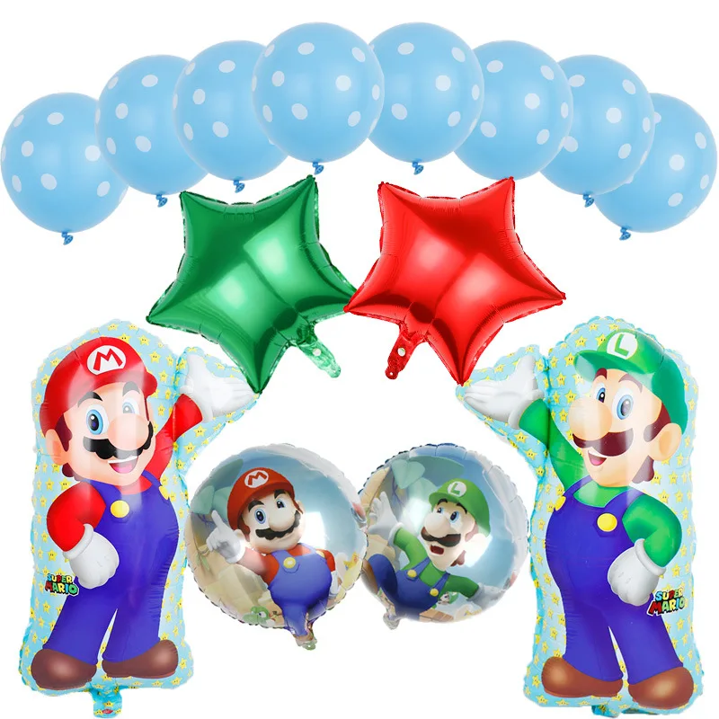 Ballons numérotés Super Mario Cartoon pour enfants, fournitures de