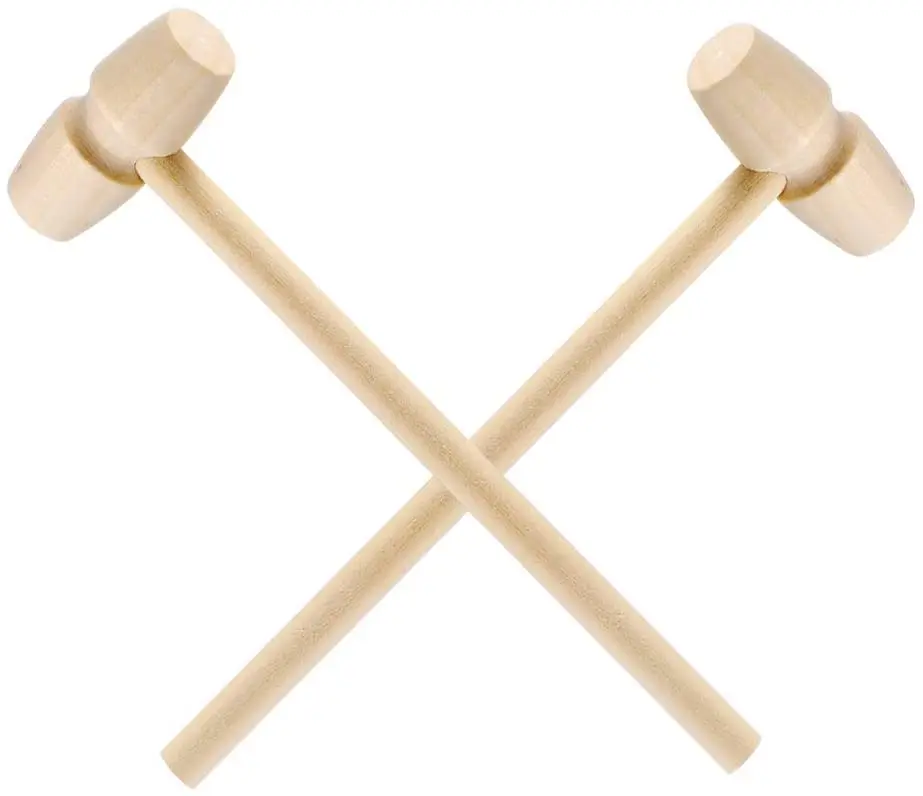 20Pcs Mini Wooden Cake Hammers Solid Mallet Pounding Toys Creative Gavel Toys 