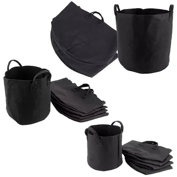 Wholesale Non-Felt Woven Fabric Grow Bags Garden Planters for Flower Vegetable Root Container Plant Pouches Vegetable Bags
