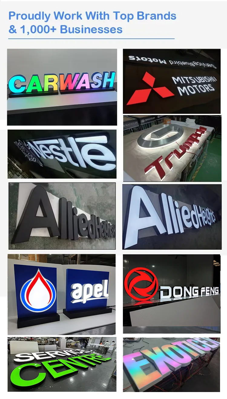 Custom Business Led Channel Sign Gold Mirror Stainless Steel Led ...