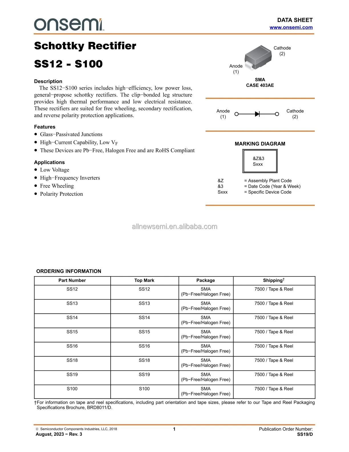 Hot sale Original SS16 Rectifiers Single DIODE SCHOTTKY 60V 1A DO214AC Diode DO-214AC Surface Mount 700 mV 1 A Diode