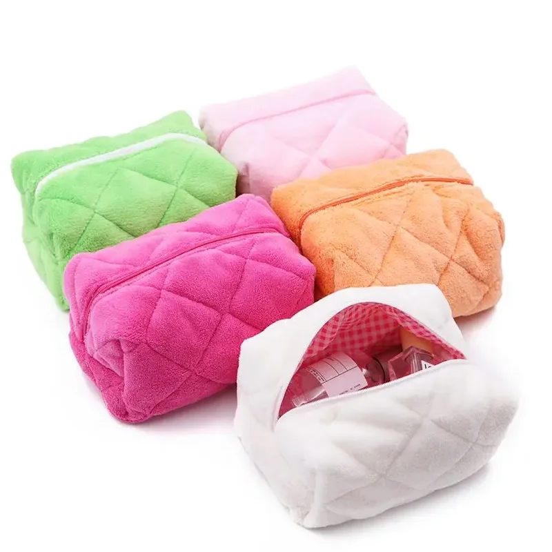 Bolsa de aseo de viaje de gran capacidad cosida cosmética de tela