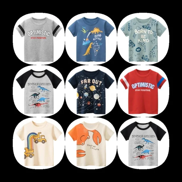 Children Short Sleeve Custom Logo Printing 100% Organic Cotton Plain Blank Kids baby t-shirts Girl Boy T shirts