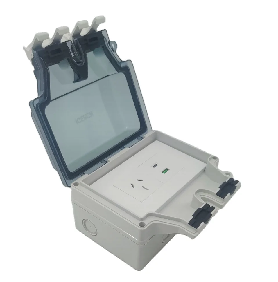 IP66 250V 15A Weatherproof Wall Switch Socket Type AC USB with 1 Output Ports for Outdoor AU NFC Network