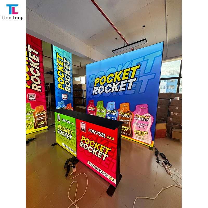 M Series System 3x6 Nástrojový Bezobalový Prezentációny Modulárny Výstavný Stojací Reklamný Svietiaci Box