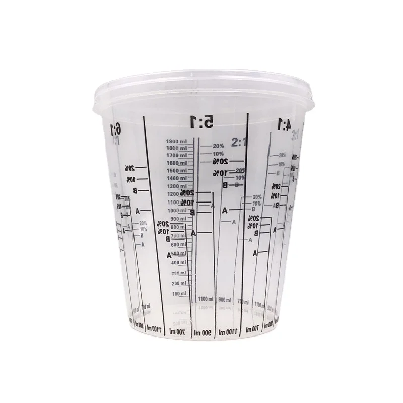 385 / 680 / 1370 / 2250 / 5000 ML Plastic Rigid Paint Mixing Measuring Cup with Lid