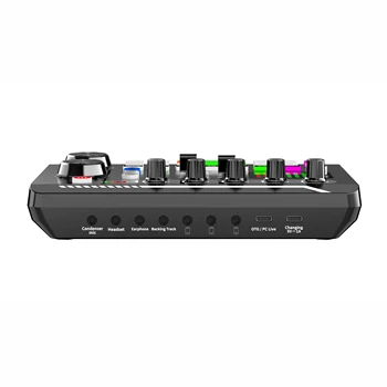 F998 Audio Mixer Live Sound Card MIC Microphone Mobile Phone Voice Changer Karaoke for Broadcast Recording Live Streaming detail image