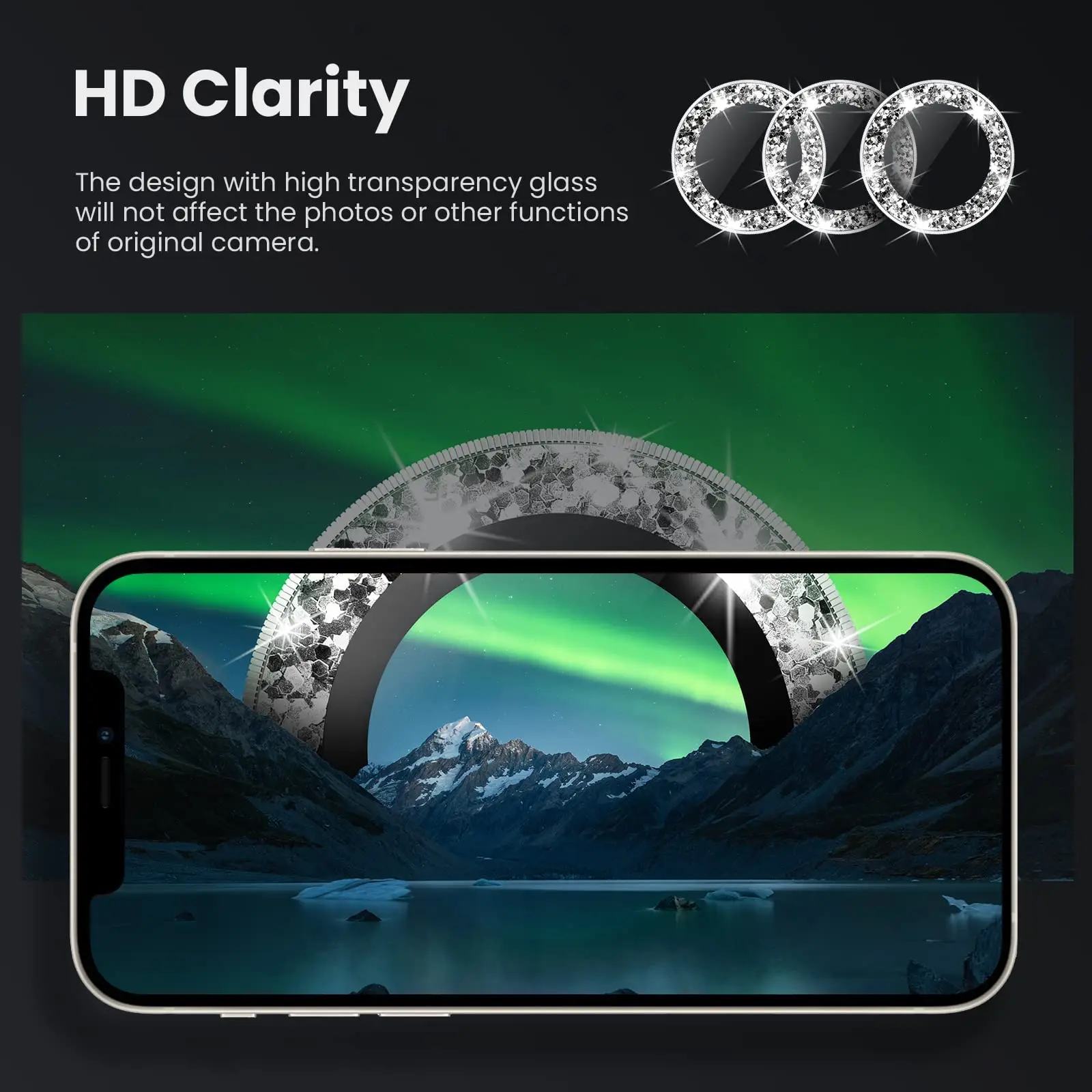 For Iphone 12 11 Camera Lens Protector Diamond Tempered Glass Screen Protector Phone Lens for Iphone 13 14 Camera Lens Protector