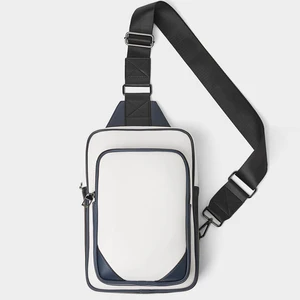 Custom Logo Vegan Leather White Mens Chest Rig Pack Casual Crossbody Shoulder Bag for Men