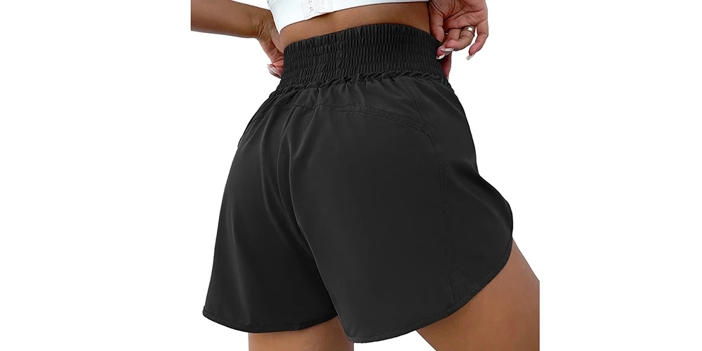Women's High Waisted Running Shorts Pocket Sporty Athletic Shorts Gym