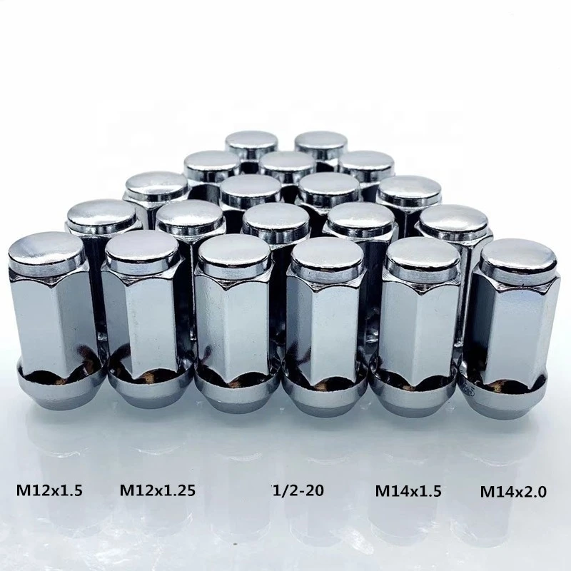 General purpose steel wheel nuts M12x1.5 x 35mm chrome plated locking lug tire nuts automotive hex lug nut factory