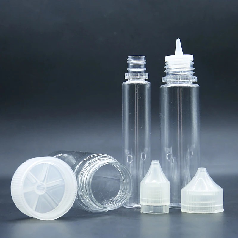 product transparent v3 pet plastic squeeze dropper bottle 10ml 30ml 60ml 100ml tamper proof lids for juice packaging box logo print-29