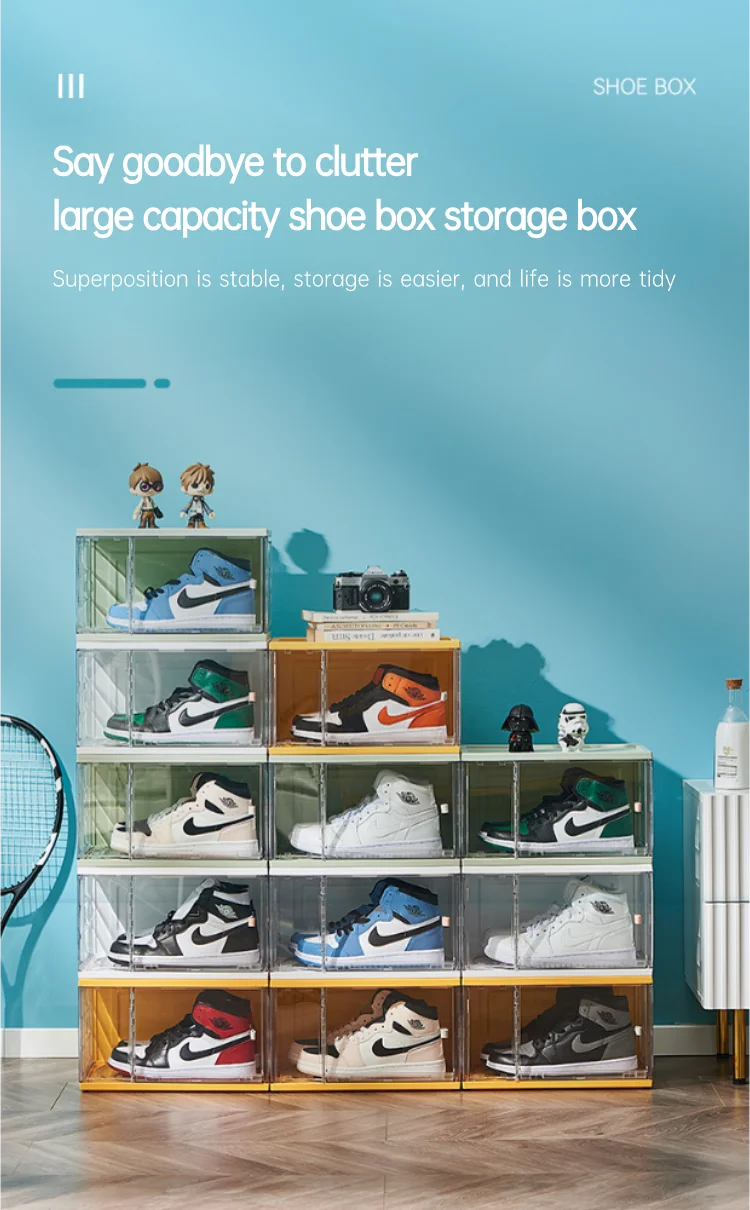 Plastic Shoe Case Sneaker Storage Clear Shoe Casest Stackable Storage