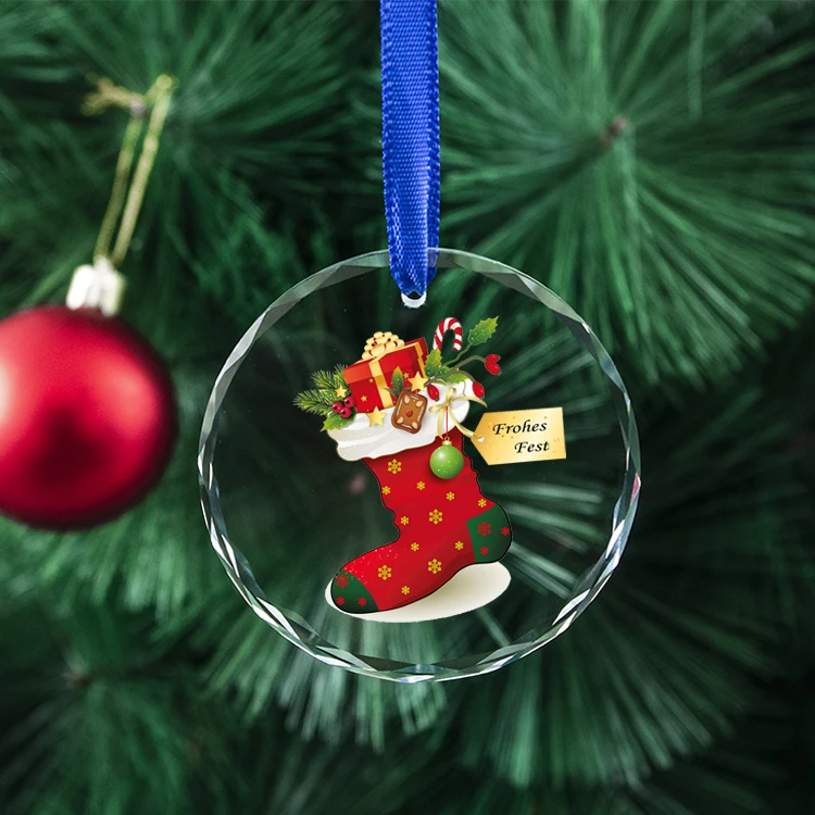 Wholesale High Quality K9 Blank Crystal Ornament 60mm Round Christmas Ornaments Glass Clear For