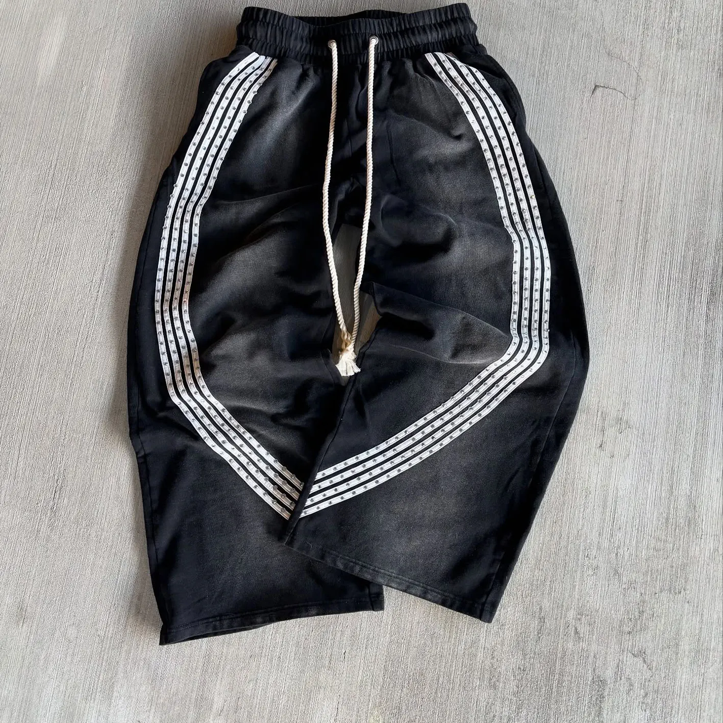 Gros Personnalisé Pantalon De Survêtement Pour Homme Coupe Droite Évasée Effet Acid Washé Haute Qualité Pantalon Décontracté