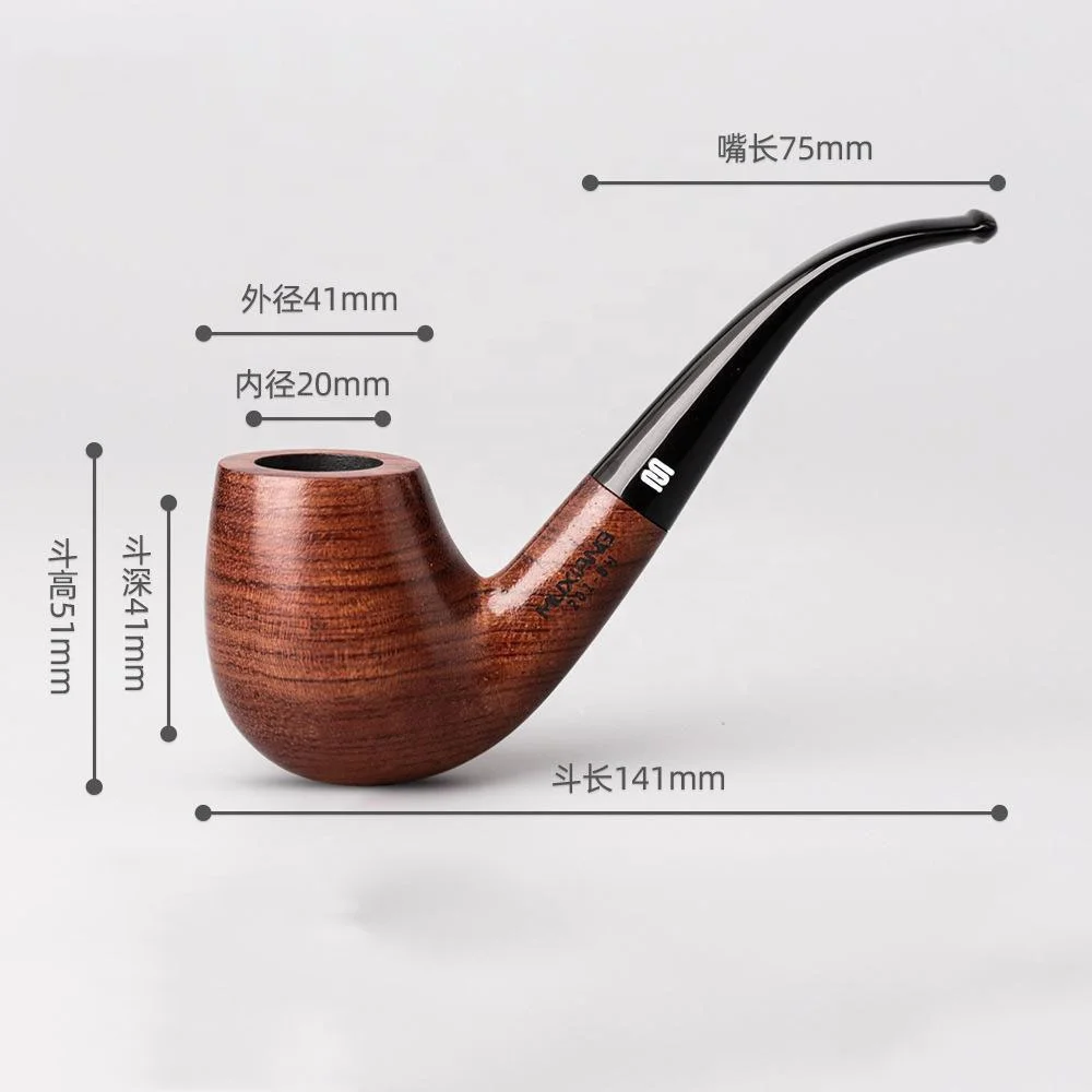 Wholesale Custom Logo Durable Natural Briarwood Tobacco Pipe With Different  Acrylic Pipe Stem