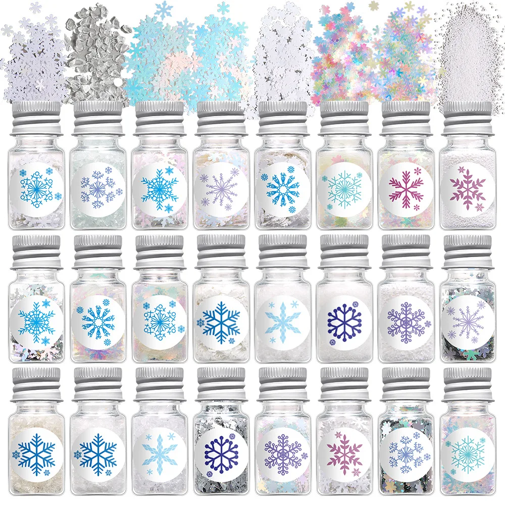BQAN 2021 Custom Logo Mix Size Bulk Manicure Sequins Sticker Colorful Elk Snowflake Christmas Glitter Chunky Nail Art Glitters