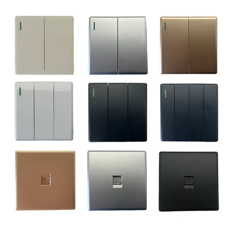 VNX Factory Deliver UK Standard 15A Multi 3-Pin With Neon Electrical Sockets and Switches PC Material for Smart Home