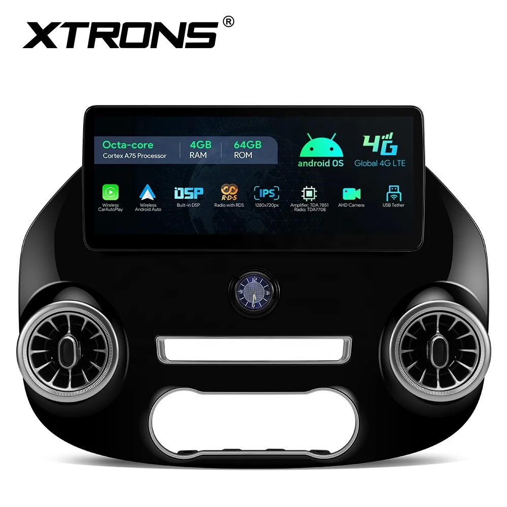 XTRONS 12.3 Inch Universal Android Car Stereo 8667N 2+32GB Round Corner Global 4G DSP Images for Illustrative Purposes Only