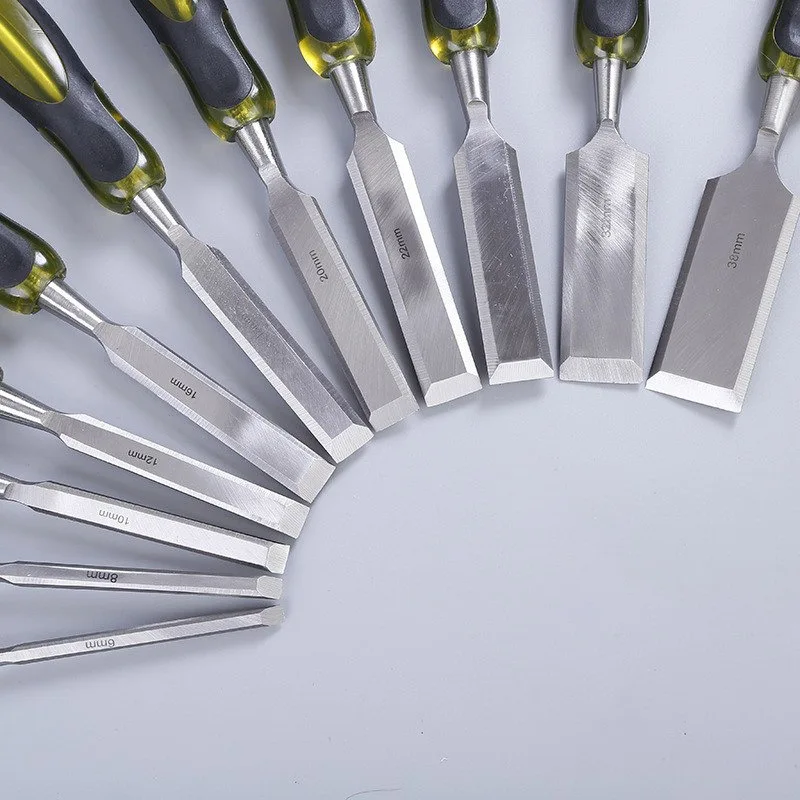 11 Pieces Transparent Plastic Handle Sharp Blade Flat Chisel For