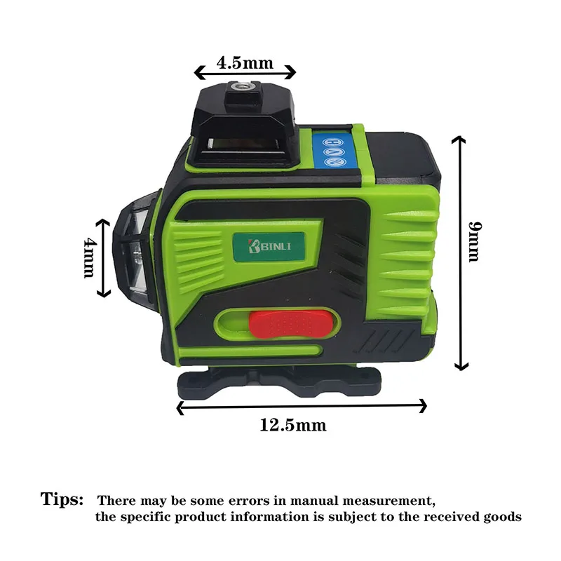 Laser Level Kaiweets KT360A 3 x 360 Line Self Leveling Laser with 2 Batteries - Working 40Hrs
