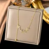 Four-star stainless steel necklace