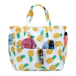 Designer Luxury Waterproof Mesh Hand Tote Beach Bag Women Ladies' Large Size Cross-Shape Summer Bag PVC Fabric Print