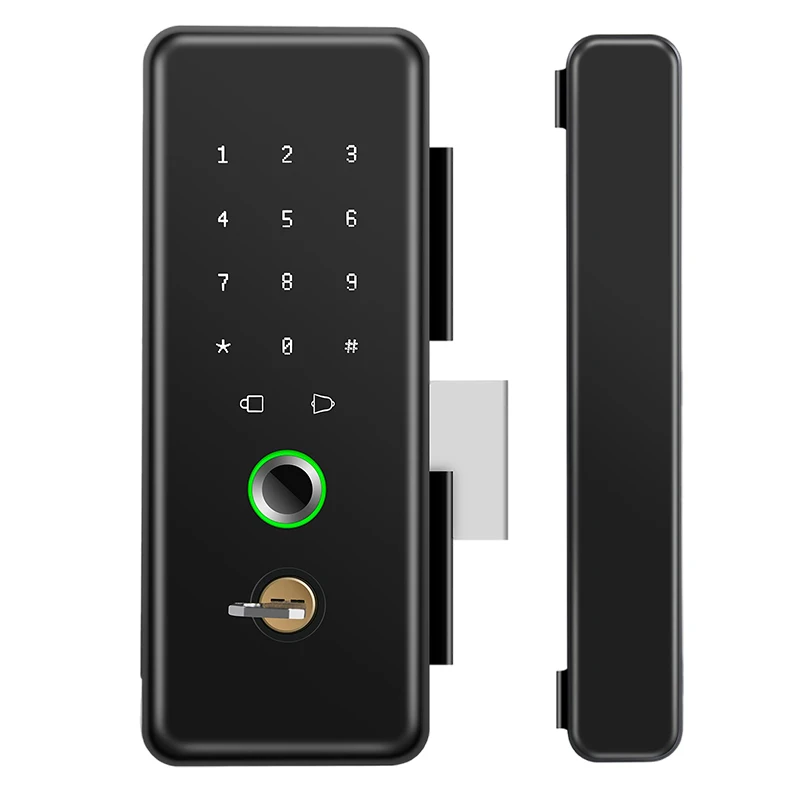 Tuya BLE Biometric Fingerprint Smart Glass Door Lock with Keys
