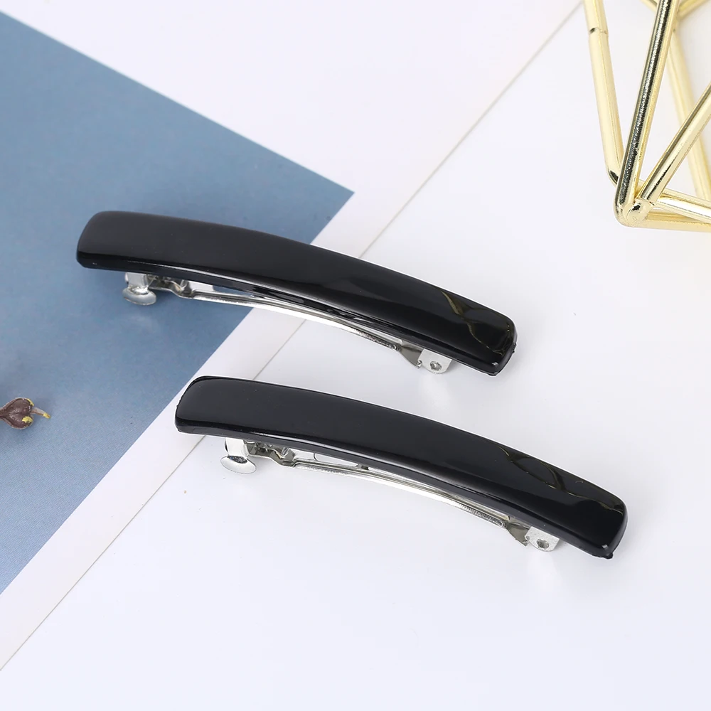 Элегантная заколка во французском стиле автоматическая для волос с черной черепаховой раковиной средних и толстых