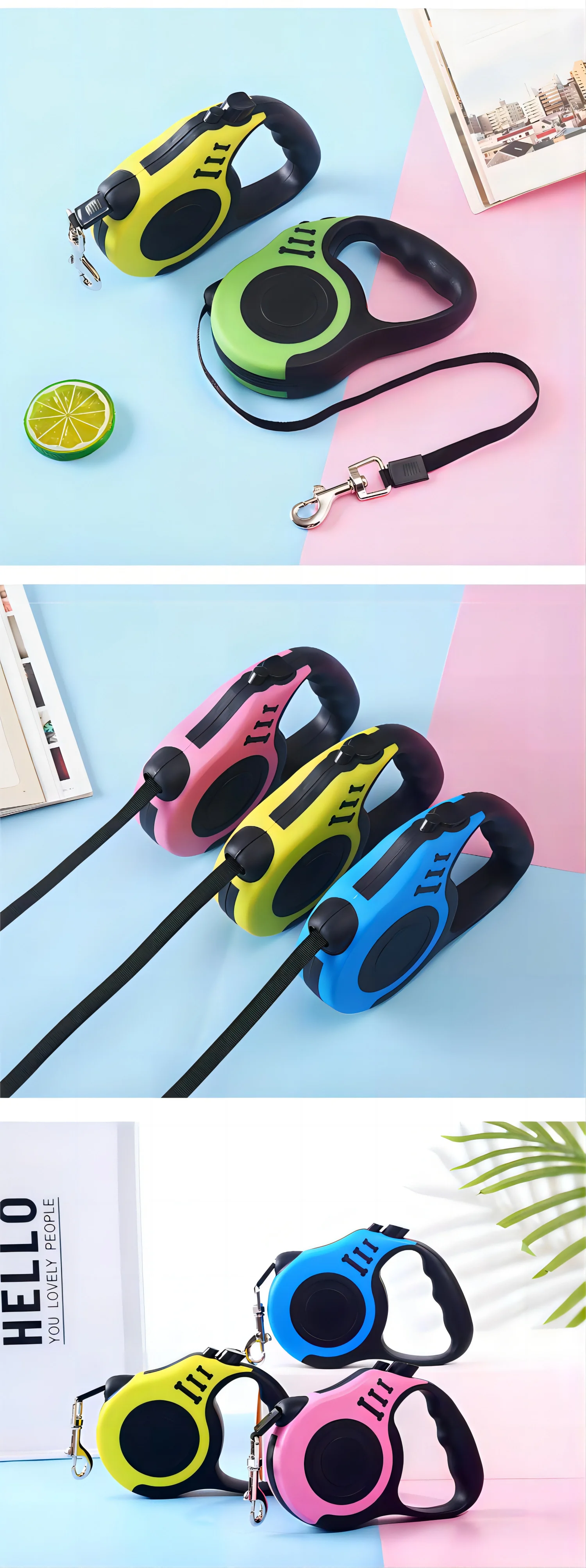 Durable Heavy Duty Nylon Telescopic Dog Rope Automatic Retractable