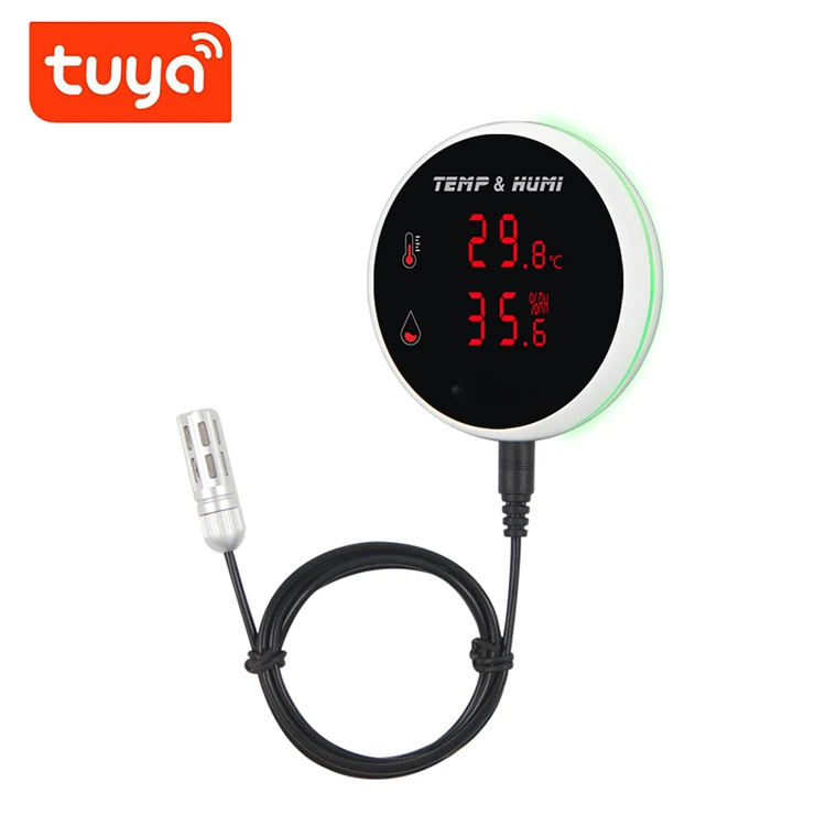 1pc Tuya Digital Wifi Temperature And Humidity Sensor With