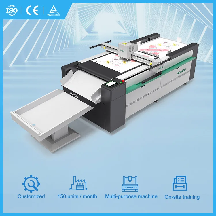 Aoyoo1070 Digital Vinyl Printer And Cutter Hard Paper Board Flatbed Epe Foam Board Cutting