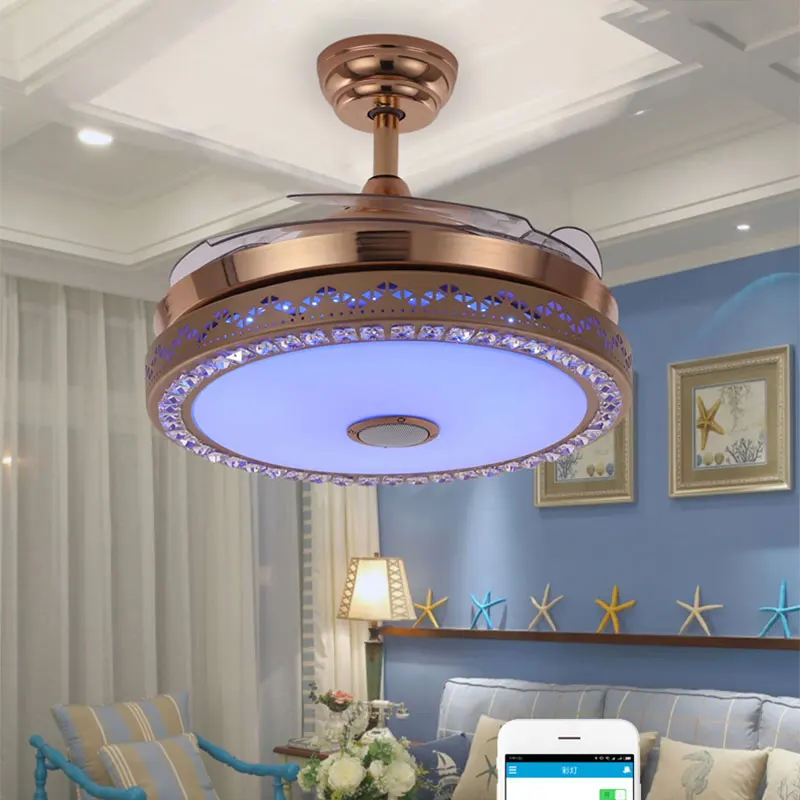Multifunctional Lightweight Bladeless Lamp the Pattern Glass Covers for Ceiling Fans with Lights