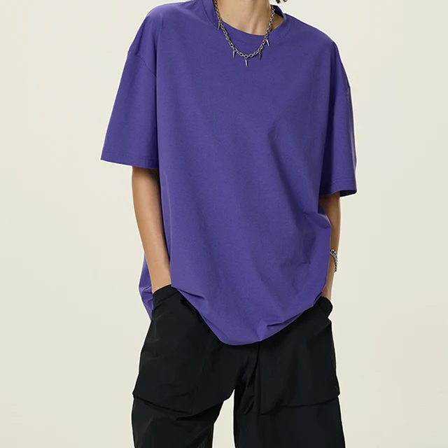 OEM/ODM Custom Women's Fashion Anti-Pilling Short-Sleeve Shirt Stylish Loose-Fit Purple Oversized Knit Top
