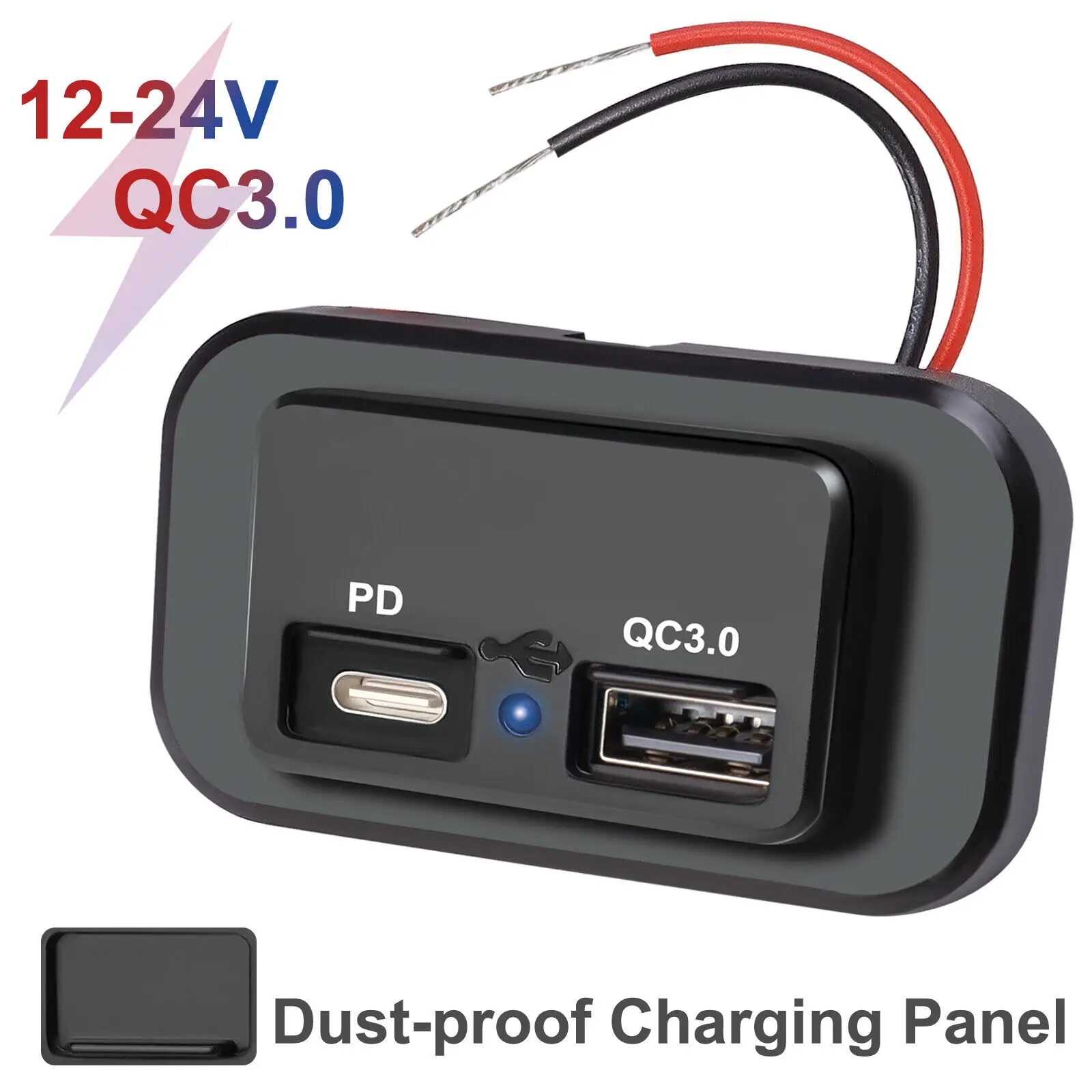 PD Type C USB Port Car Fast Charger Socket Power Outlet Panel manufacture