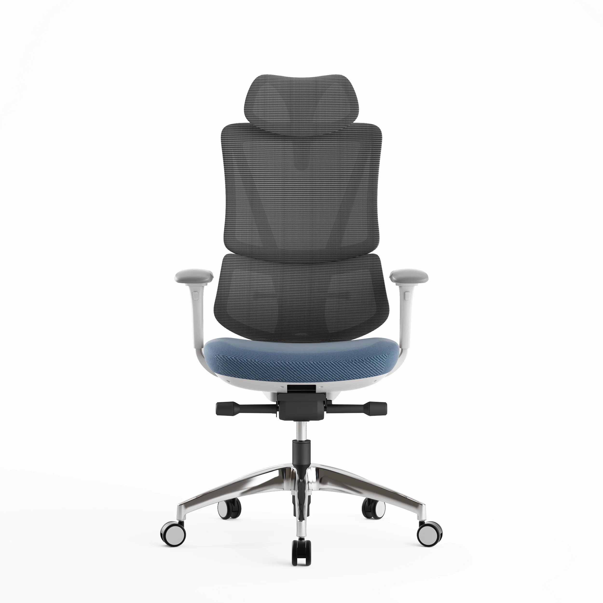 White High Back Functional Mesh Headrest Office Chair